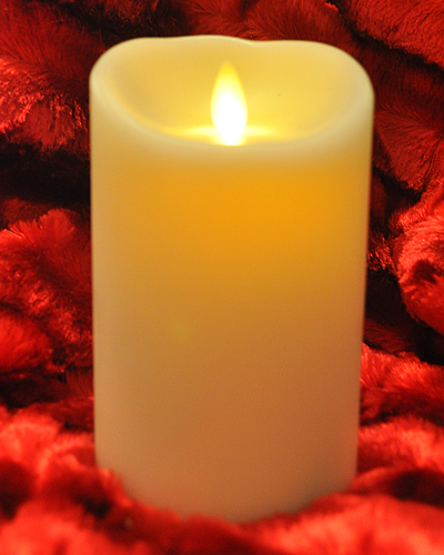 luminara flameless wax candle white 5 inch